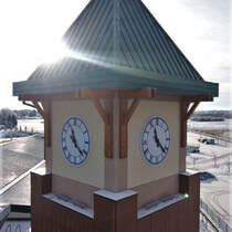Four Sided Building Tower Wall Clock